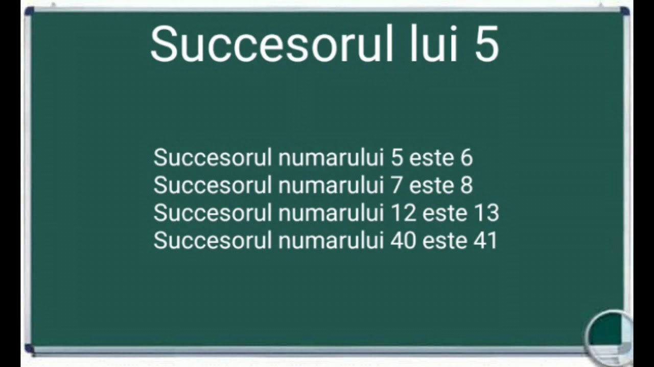 Care este succesorul numarului 5 Exemple exercitii matematica