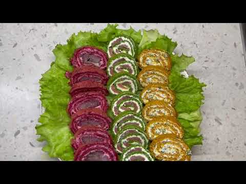 Закусочные рулеты. Закуска к праздничному столу.
