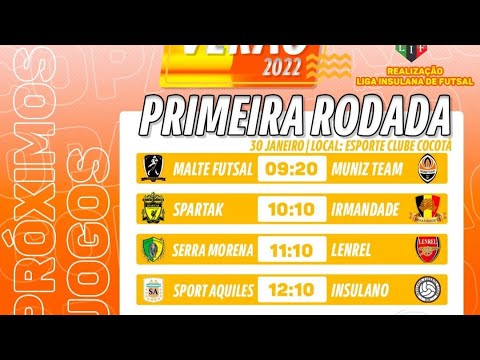 1° Rodada Da Copa Verão de Futsal 2022 - Ao Vivo com Imagens