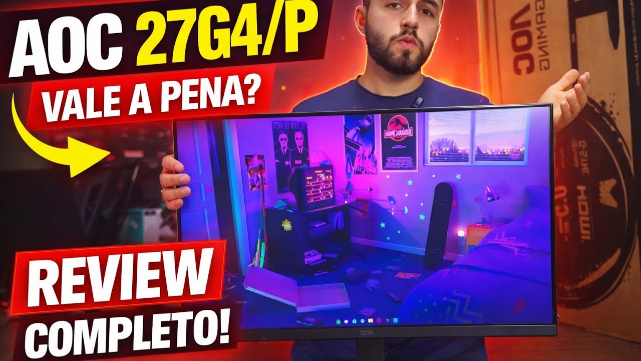 Miniatura da avaliação em vídeo de Monitor Gamer AOC Agon C27G4Z 27 Polegadas Curvo Full HD