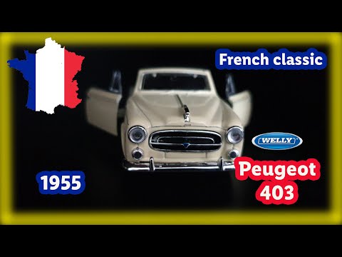 Peugeot 403 Welly 1/36 white classic french car with soft top