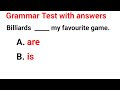 subject verb agreement | concord | Grammar Test | Grammar Quiz