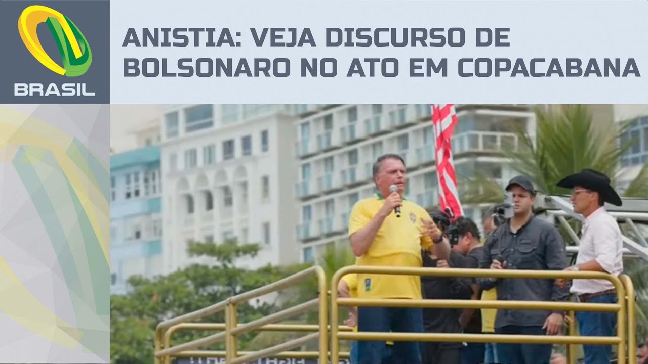 Bolsonaro faz discurso forte em Copacabana e pede por anistia do 8/1 e voto impresso
