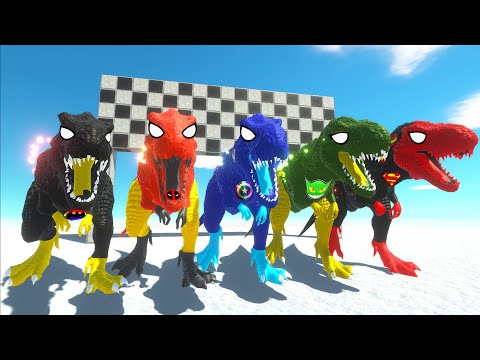 T-REX Superheroes Hunting found Jurassic world evolution 2 Dinosaurs Champions Race