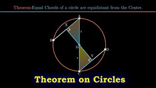 Equal chords of a circle are equidistant from the center. |Class 9|Theorem of Circles|