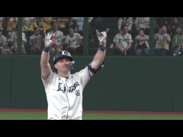 【8回裏】頼れる4番!! ライオンズ・ネビン ライトへタイムリー2ベースを放ち1点差に迫る!! 2025年6月10日 埼玉西武ライオンズ 対 阪神タイガース