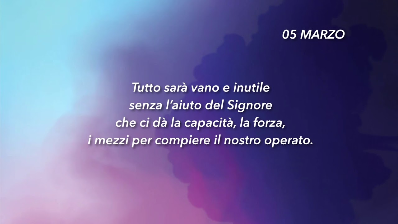 Meditazione Calendario "Parole di Vita" del 05 Marzo 2019