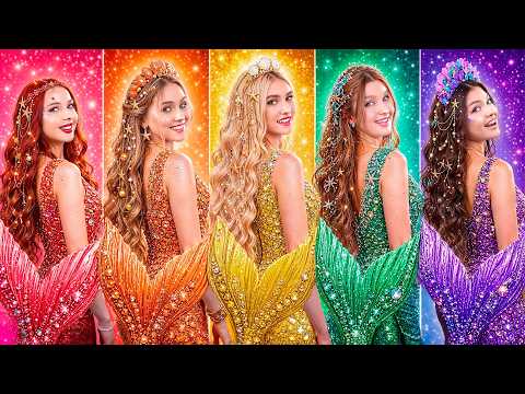 Rainbow Mermaids Challenge! Living as Every Color Mermaid