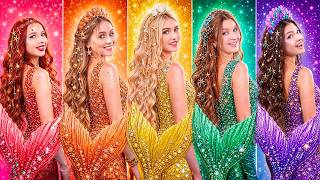 Rainbow Mermaids Challenge! Living as Every Color Mermaid