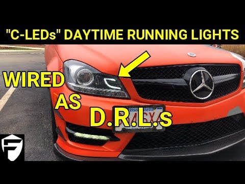 MERCEDES HOW TO: WIRE DEPO HEADLIGHT C-LED AS DAYTIME RUNNING LIGHTS DRL