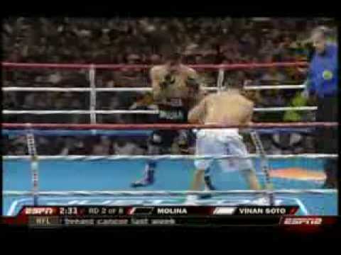 John Molina Jr. Vs. Carlos Vinan (TKO-2) - 03-27-2009 - 8 Round Lightweight Bout