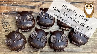 Gift Idea #2 - How to Make Cold Process Soap OWLS w/ Full Recipe & Tips | Ellen Ruth Soap