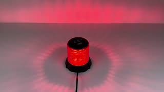 Robustný červený LED maják, čierny hliník, 96W, ECE R65
