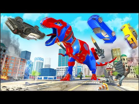 Dino Robot Transform - Truck Dinosaur Robot Game/ City Rampage: Android Games
