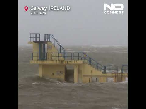 Storm Isha hits Irish coast
