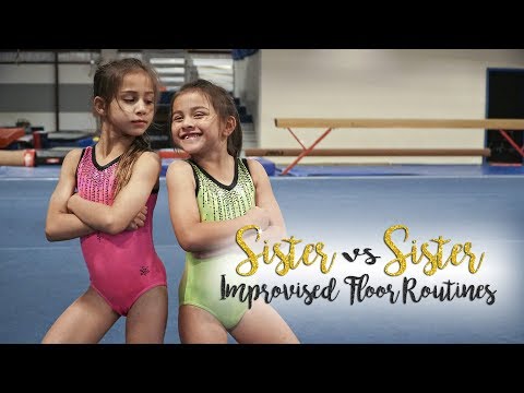 Sister VS Sister Improvised Gymnastics Floor Routines| Sariah SGG