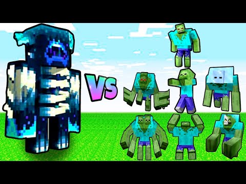 ULTRA WARDEN vs  ALL ZOMBIES MUTANT minecraft