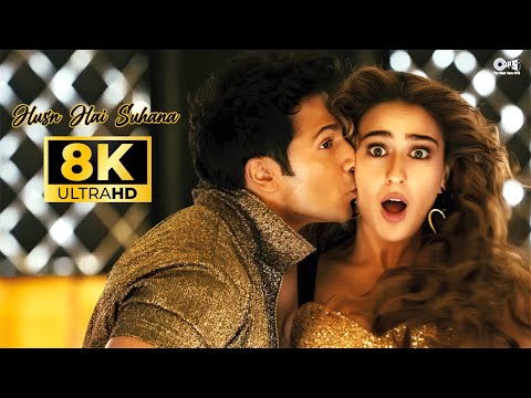 ✨ Husn Hai Suhana 8K Full Video Song ❤️ Chandana Dixit | Abhijeet Bhattacharya | 2020 | Coolie No.1
