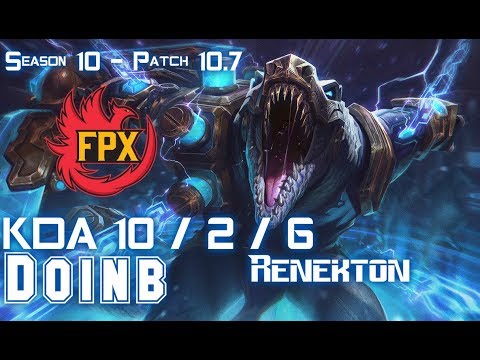 FPX Doinb RENEKTON vs AATROX Mid - Patch 10.7 KR Ranked