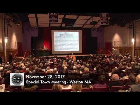 2017-11-28 Weston MA Town Meeting Approving WAIC / OL Funding