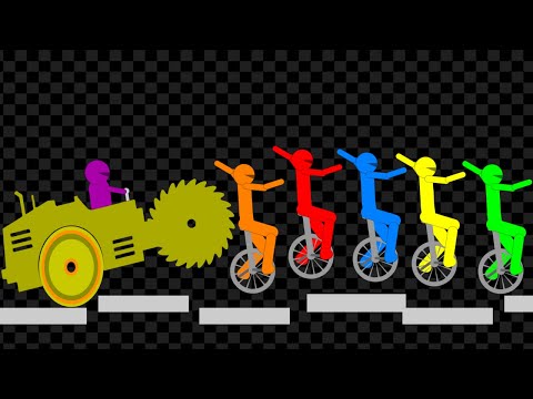 Survival Stickman Unicycle Race - Escape From Road Roller