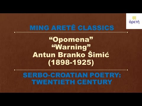 Antun  Branko Šimić : “Opomena” “Warning”