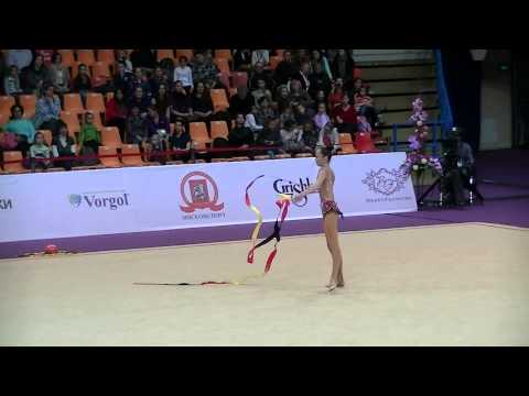 Ashirbayeva Sabina (KAZ) ribbon  Int Comp Senior Grand Prix Moscow 2015