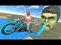 Franklin Play Long Slide Game With Hulk In Indian Bike Driving 3d