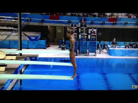 London 2012: Women's Synchronised 3m Springboard - Final - 3 round
