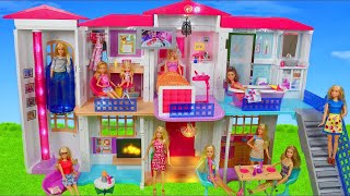 Barbie Dolls: Hello Dreamhouse Dollhouse w/ Kitchen, Bathroom & Bedroom Doll Toys Play for Kids