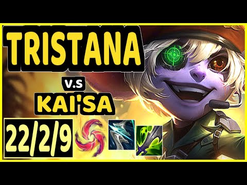 TRISTANA vs KAI'SA - QUADRAKILL 22/2/9 KDA BOTTOM ADC CHALLENGER GAMEPLAY - EUW