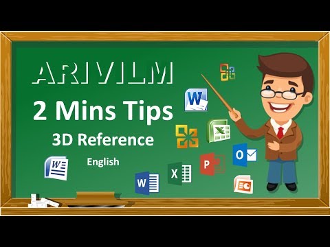 Arivilm - Excel - 2 mins tips - 3d Reference - English