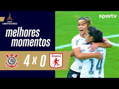 Gols e lances de Corinthians x América de Cali