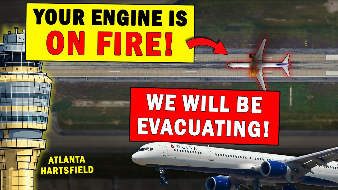 Aborted Takeoff + Engine ON FIRE | Delta B757 Emergency at Atlanta