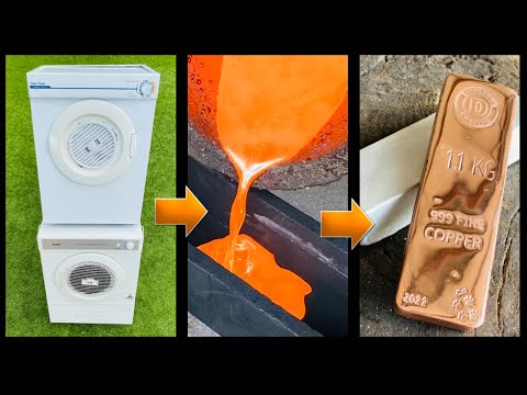 Street Scrapping Double Dryer Melt Down - Trash To Treasure - ASMR Metal Melting - BigStackD Copper