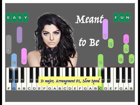 Meant to be, Bebe Rexha, in D major, Arr. 01, Slow speed, Sheet music, Online Lessons