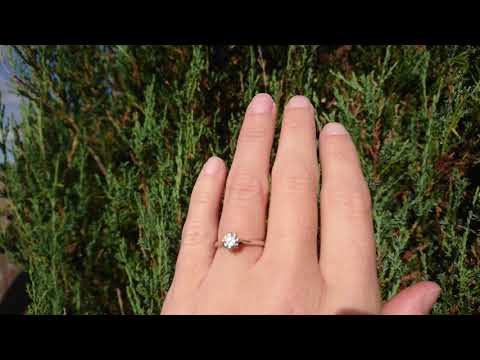 9ct white gold half carat diamond solitaire ring