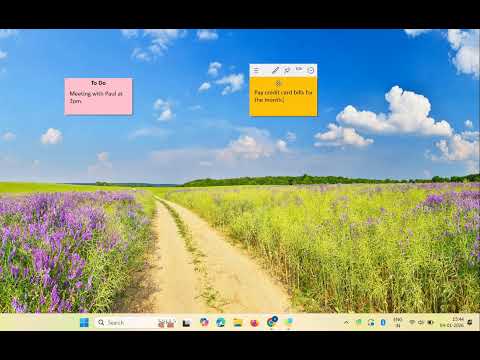 Setting a reminder to a sticky note