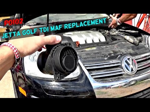 P0102 VW JETTA 1.9 TDI 2.0 MAF SENSOR Removal and Replacement | MAF DIAGNOSTICS