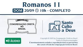 Santo Culto a Deus (Áudio) –   DOM - 20/09/2026 10:00