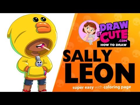 How to draw Sally Leon | Brawl Stars super easy drawing tutorial with coloring page