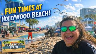 Hollywood Beach, FL Is A MUST VISIT! Fun Florida Beach Day Vlog | Walking The Popular Boardwalk