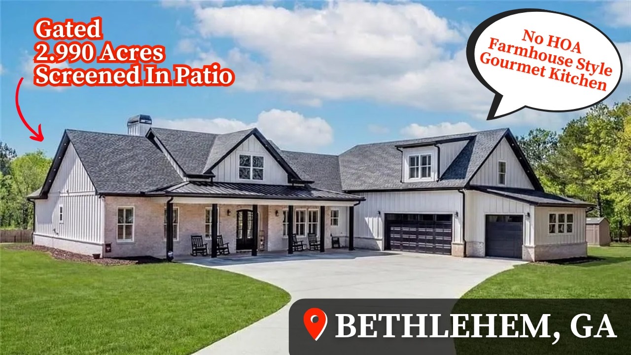 Living In Bethlehem, GA | Luxury Modern Farmhouse | No HOA | Home Tour | Atlanta New Homes