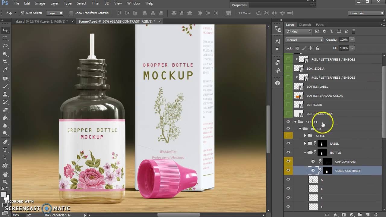 Dropper Bottle Mock-up, Set 2 Tutorial
