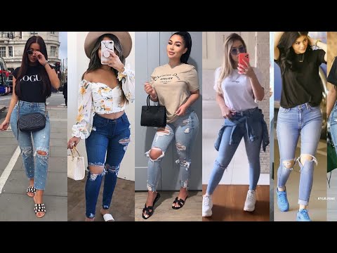 MODA 2022 MUJER OUTFITS CON JEANS LOOKS EN TENDENCIA IDEAS CON ESTILO 2022 MUJER #moda2022 #shorts