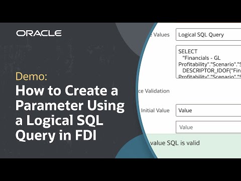 How to Create a Parameter Using a Logical SQL Query in Oracle FDI