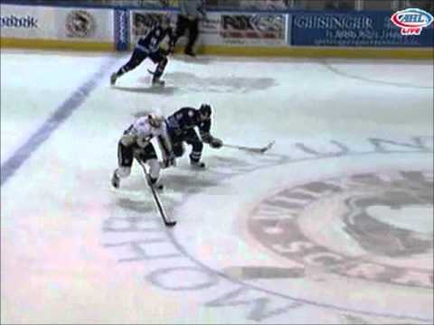 Eric Tangradi destroys Jason DeSantis with a hit - 5/8/2012
