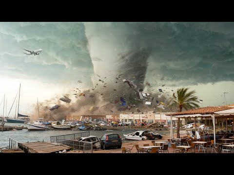Spanien von einem massiven Tornado getroffen! Wassersput schlägt Puerto de Mazarrón, Murcia