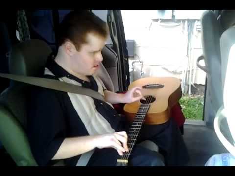 Tony Drake (Blind and autistic) singing and playing guitar-Now and forever, Richard Marx