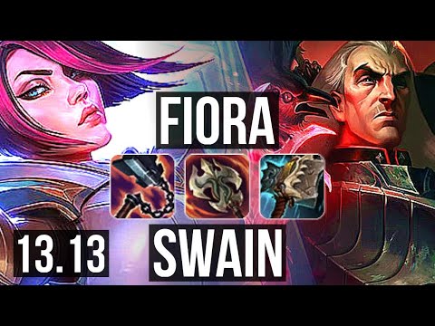 FIORA vs SWAIN (TOP) | 9/1/7, 800+ games, Legendary, 1.0M mastery | KR Master | 13.13
